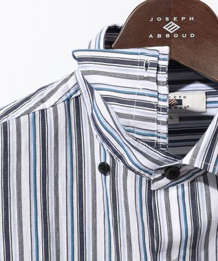 JOSEPH ABBOUD 【サステイナブル】ソアロンストライプ 半袖 シャツ ダルブルー系1