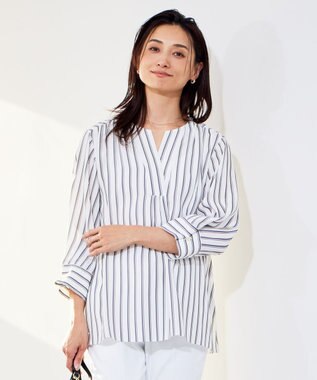  【洗える】SOMELOSテンセルスキッパー ブラウス