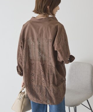 AMERICAN HOLIC レースパッチワークシャツ Brown