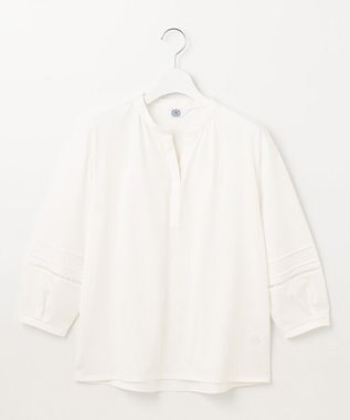 J.PRESS LADIES S 【洗える】プレーティングジャージー スキッパー カットソー ホワイト系