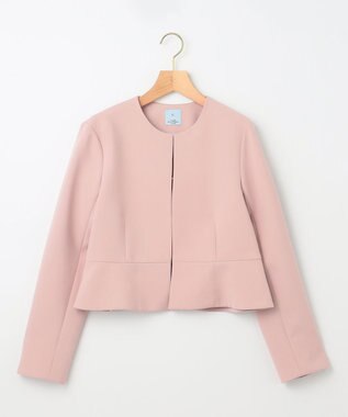 組曲 L 【WEB限定・KUMIKYOKU NAVY】コンフォータブルドレープ ノーカラージャケット シャンパンピンク系