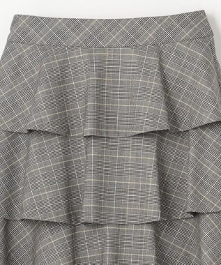 組曲 KIDS 【150-160cm】ティアードチェック スカート グレー系3