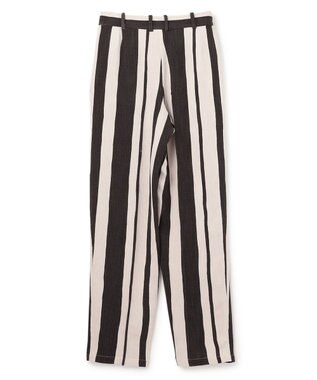 JOSEPH ジョゼフストライプ　トラウザーズ Oyster White/ Black