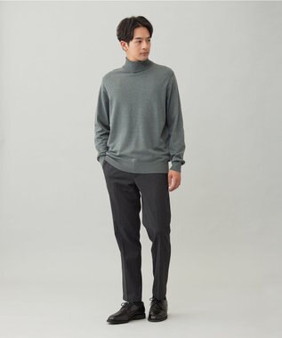 UNFILO MENS 【男女兼用】ソフトサーモ アンチピリングニット タートルネック チャコール