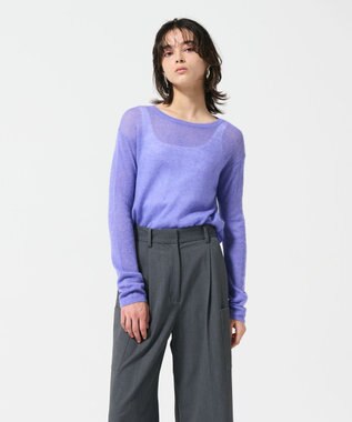 GRACE CONTINENTAL モヘヤシアーニットトップ パープル