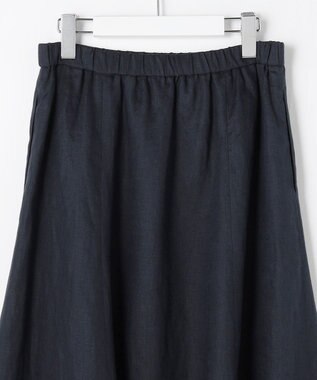 J.PRESS LADIES S 【WEB限定】リネン フレア スカート 【WEB限定】ネイビー系