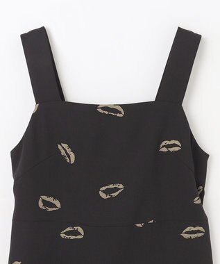 GRACE CONTINENTAL リップモチーフドレス ブラック