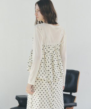 YECCA VECCA ドット柄バルーンキャミワンピース Ivory