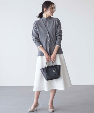 組曲 フラワージャカード フレアスカート パールホワイト系