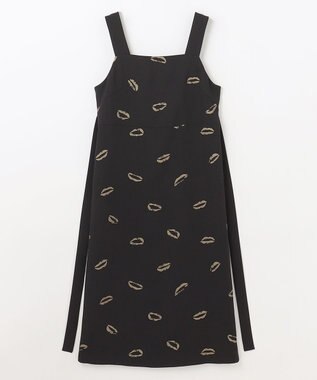 GRACE CONTINENTAL リップモチーフドレス ブラック