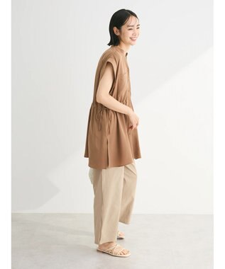 Green Parks ウエストドロストフレンチスリーブチュニック Light Brown