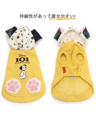 PET PARADISE 犬 服 秋冬 ディズニー １０１匹わんちゃん パーカー 【小型犬】 イエロー グレー イエロー