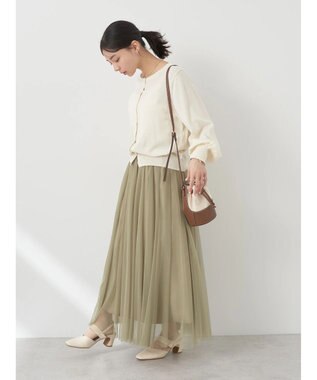 earth music&ecology チュールフレアスカート Khaki