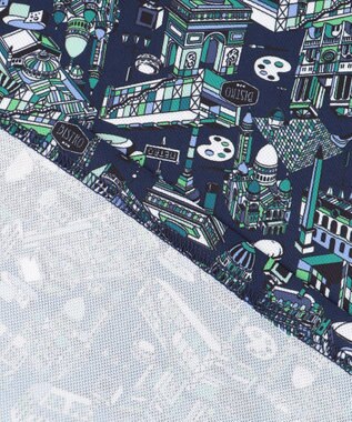 23区GOLF 【MEN】【吸水速乾/UVカット】パリマップ総柄ポロシャツ ネイビー系5