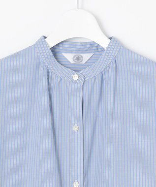 J.PRESS LADIES L 【WEB限定カラーあり・洗える・接触冷感・UVカット・イージーケア】 エステネージュストライプ ワンピース サックスブルー系1