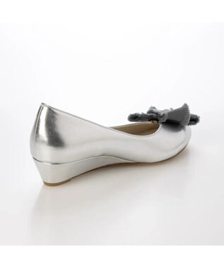 MODE ET JACOMO <MODE ET JACOMO>２WAYリボンコサージュウエッジパンプス シルバー