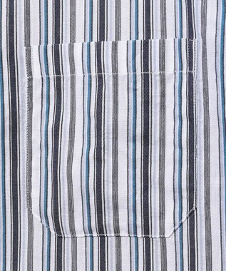 JOSEPH ABBOUD 【サステイナブル】ソアロンストライプ 半袖 シャツ ダルブルー系1