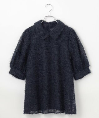 #Newans フィラッフィパフスリーブプラウス ネイビー