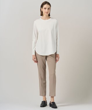 ICB 【洗える】 トリアセボディシェルピーチ スティックパンツ ライトカーキ系