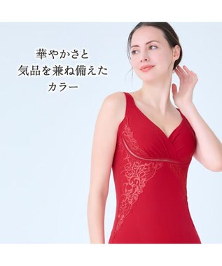 BRADELIS New York 【BRADELIS NewYork peace】綿混キャッチャーカップレースブラキャミ25 ノンワイヤー 補正下着 補整 カップ付き ブラトップ ボディシェイパー ルージュ