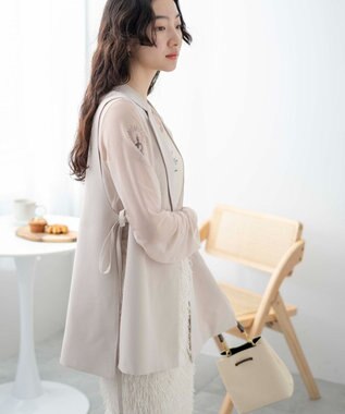 WEGO サイドリボンテーラードベスト オフホワイト