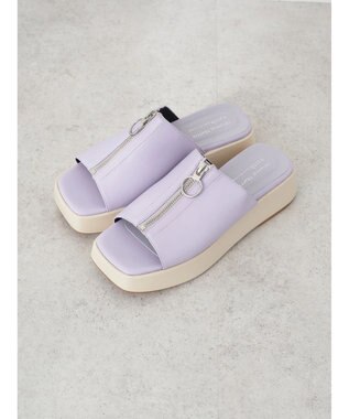 earth music&ecology ＯＲｉｅｎｔａｌＴＲａｆｆｉｃ　フロントジップサンダル Purple