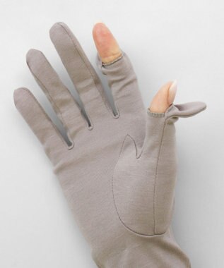 ORuKuBET 【WOMEN】ORGANIC COTTON グローブ 【 UVカット・オーガニックコットン・タッチパネル対応・日本製 】 ライトグレー