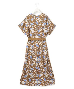 ICB 【洗える】 ウォーターフラワープリント ワンピース キャメル系柄