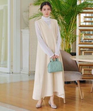 Tiaclasse 【安田美沙子さん着用・選べる4type】ハイネックカットソートップス レースホワイト