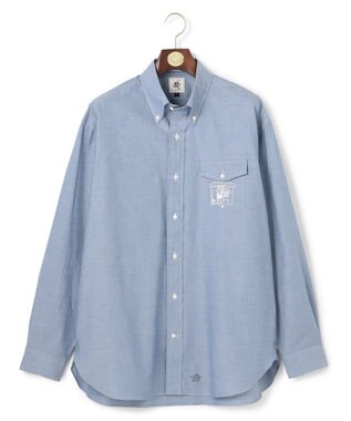 J.PRESS MEN 【AaronChang】【UNISEX】コットンダンガリー シャツ / B.D. / Baggy-Fit ブルー系