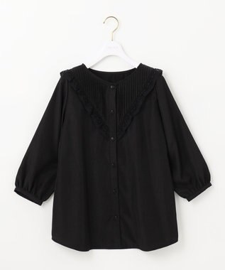 ANY SIS 【洗える】レースフリル ブラウス ブラック