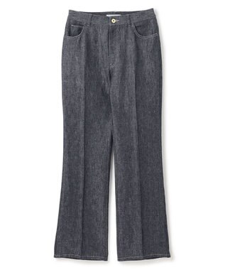 BEIGE， 【洗える】CUPHEA / センタープレス入りフレアパンツ Indigo