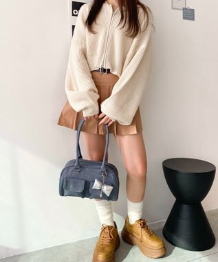 WEGO チャーム付きボストンバッグ ブルーその他