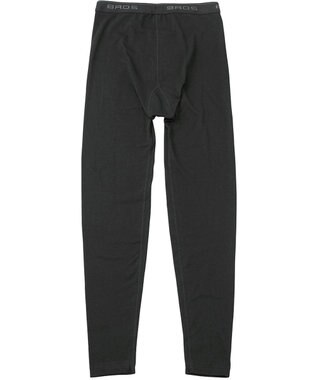 WACOAL MEN 綿混インナー ボトム 足首丈 しっかりあたたかい 保温性 肌側起毛 ストレッチ素材 前開き メンズ GS6021 /ブロス ブラック