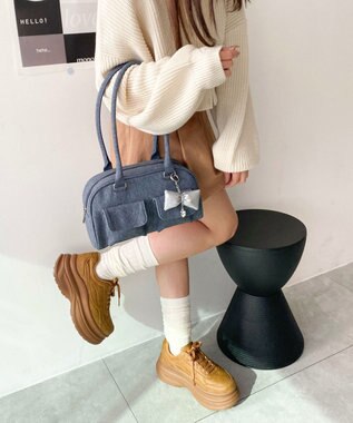 WEGO チャーム付きボストンバッグ ブルーその他