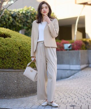 ANY L 【洗濯機可能/接触冷感/UVケア/イージーケア】清涼リラックスパンツ グレージュ