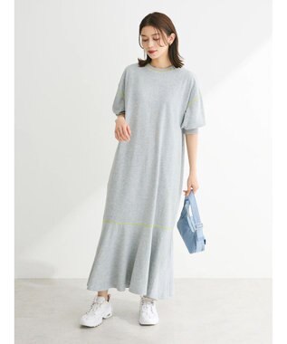 Green Parks ・Ｐｅｔｉｔ　Ｆｌｅｕｒ　カラーｓｔウラケワンピース Gray Mixture