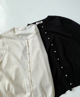 Feroux 【接触冷感・UVカット】ハーフスリーブ カーディガン ホワイト系