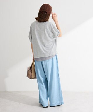 Green Parks 袖ドロストシアー裏毛ドッキングプルオーバー Gray Mixture