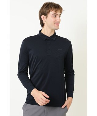 DAKS 【DAKS GOLF】冷感テクスチャ長袖ポロ ネイビー