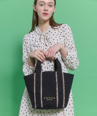 TOCCA 【八木アリサさん着用】TRILL TRIM CANVASTOTE キャンバストートバッグ ブラック系5