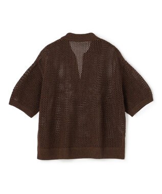 UNFILO リネンペーパー メッシュニット スキッパー ブラウン