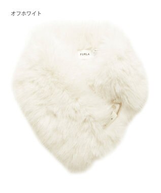 MOONBAT 【WEB限定】FURLA ベルト付きリッチフェイクファーマフラー オフホワイト