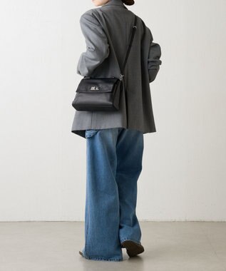 russet ソフトレザーフラップミニトートバッグ(CE-1674) Black