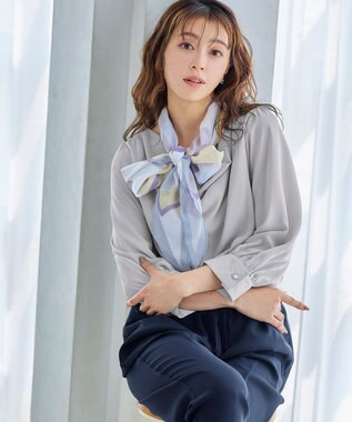 服創屋　胸元ドレープブラウス Tiaclasse ブラウス シャツ 「洗える」胸元ドレープブラウス