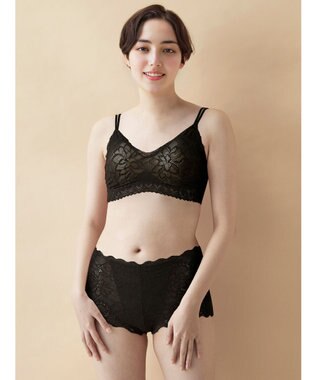 WACOAL 【GOCOCi ゴコチ】 ブラレット アウターにひびきにくい 肌あたりのやさしいレース ワイヤレス ブラジャー ノンワイヤーブラ レディース CGG297 /ワコール ブラック