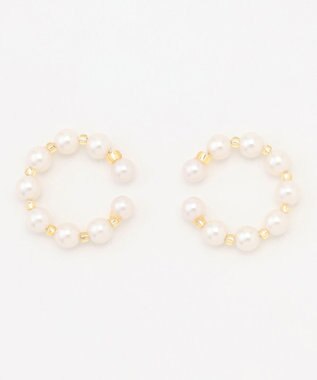 J.PRESS LADIES 【WEB限定・2way・2set】パール イヤカフ リング 【WEB限定】ウスゴールド系