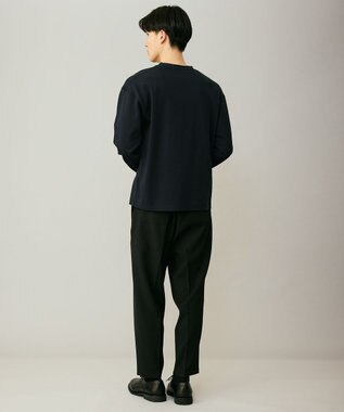 UNFILO MENS 【ストレッチ/イージーケア】WOOL TOUCH 機能美パンツ ワイド ブラック