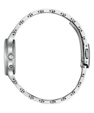 CITIZEN 【電池交換不要の電波時計】白蝶貝文字板が美しいシンプルでクリーンなウオッチ シルバー