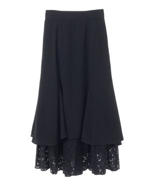 earth music&ecology レースヘムスカート Black